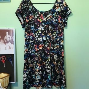 Multi Color Splatter Midi Dress